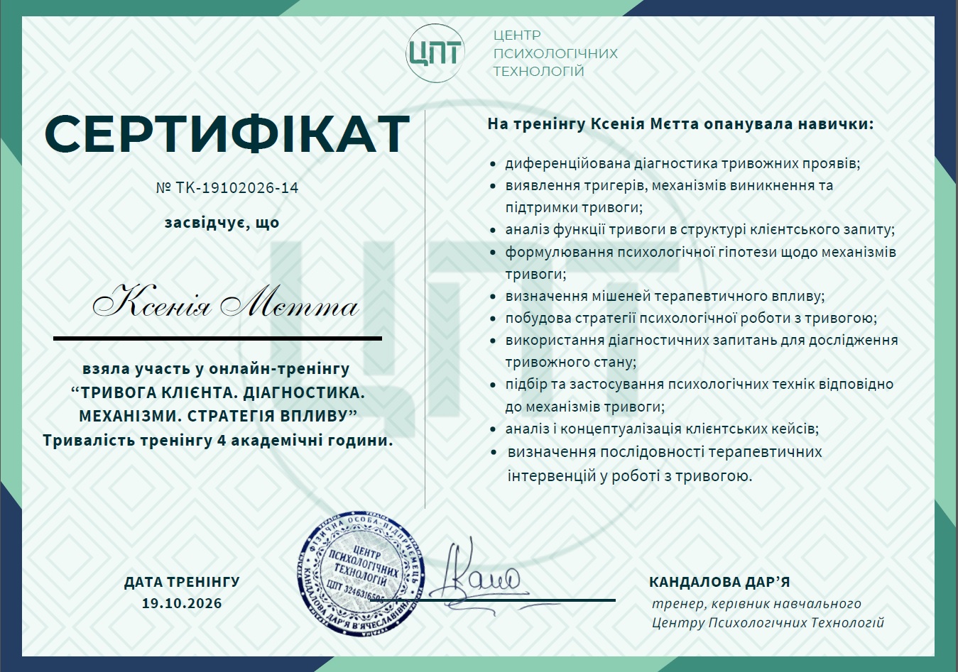 Тривога клієнта